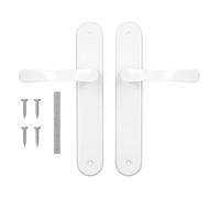 ADGO Poignée de Porte d'Entrée - Jeu de Plaques Longues en Aluminium - Blanc