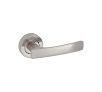 ADGO Poignée de porte intérieure Aura - Longueur : 115 mm - Diamètre de la rosette : 50 mm - Profondeur de la rosette : 10 mm - Poignée de porte élégante en aluminium satiné
