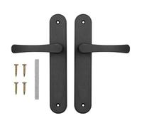 ADGO Poignée de Porte Intérieure en Aluminium - Jeu de Plaques Longues - Noir
