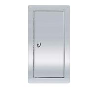 ADGO Porte de Révision, Acier Inoxydable, Avec un Loquet, 15 x 30 cm, Métal Argenté, pour Masquer le Boîtier, Trous Dans le Mur, 1 pièce