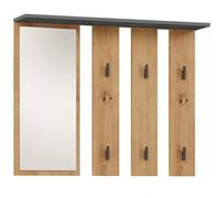 ADGO - Porte-Manteau Parma avec Miroir, Garde-Robe pour Entrée - Armoire Ouverte avec 6 Crochets - Largeur 100 cm - Couleur Anthracite/Artisanhe