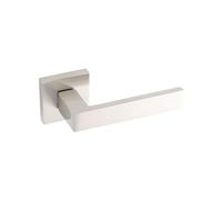 ADGO Qubik Poignée pivotante moderne et minimaliste - Poignée droite - 122 mm - 50 x 50 mm - Rosace élégante - En aluminium (satiné)