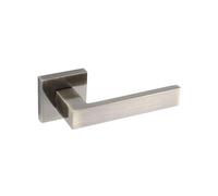 ADGO Qubik Poignée pivotante moderne et minimaliste - Poignée droite - 122 mm - 50 x 50 mm - Rosace élégante - En aluminium (patine)
