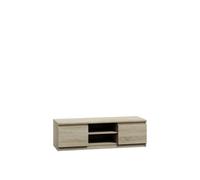 ADGO RTV 120 - Meuble TV avec 2 armoires et 2 étagères - 120 x 40 x 36 cm - Pour TV - Avec espace de rangement - Long - Chêne Sonoma