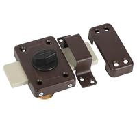 ADGO, Serrure à Coffre, Serrure de Porte de Garage, Serrure de Porte, Serrure à Pêne - Résistante Aux Influences Extérieures - Serrure à Poser GAMA, 68×95mm, Marron