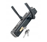 ADGO Serrure de Porte + Cylindre de Fermeture 30/30 + poignée de Porte - Serrure à encastrer Serrure à Cylindre - Porte Set Complet Ferrure - Serrure de Porte - Poignées de Porte - Cylindre