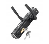 ADGO Serrure de Porte + Cylindre de Fermeture 30/30 + poignée de Porte - Serrure à encastrer Serrure à Cylindre - Porte Set Complet Ferrure - Serrure de Porte - Poignées de Porte - Cylindre