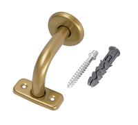 ADGO Support de main courante pour rampe d'escalier Fixation support de main courante avec vis de fixation Hauteur env. 85 mm Arceau de fixation (doré)