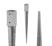 ADGO Support de Poteau de clôture en Acier galvanisé à Chaud 120 x 120 x 750 mm