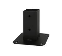 ADGO - Support Poteau Bois 70x70 - à Visser - Platine de Poteau - Acier Galvanisé à Chaud, Revêtement Noir - Ancrage Métallique, Fixation de Poutre, Clôture, Structures en Bois en Extérieur