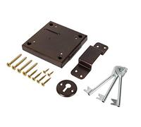 ADGO Top Lock, Fermeture, Pêne, Ouvre-porte, 125 mm, Serrure Supérieure, Vis, Serrure de Porte, 125 mm, Sans Tête de Clé, Serrure de Porte, Portillon Incorporé, Marron, 1 pièce