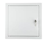 ADGO - Trappe de Visite 50x50, Porte de Visite, Trappe de Service pour Inspection et Recouvrement, Métal, Montage Horizontal et Vertical - Blanc, avec serrure