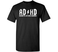 ADHD Highway to... Hey Look A Squirrel! Adult T-Shirt Tee(X-Large)
