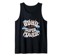 ADHD is My Super, Power Retro Rainbow Cloud Graphic Débardeur