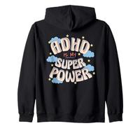 ADHD is My Super, Power Retro Rainbow Cloud Graphic Sweat à Capuche