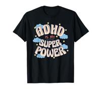 ADHD is My Super, Power Retro Rainbow Cloud Graphic T-Shirt