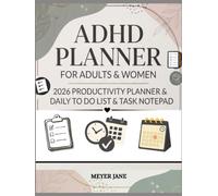 ADHD Planner for Adults & Women 2026-2027: & Daily To Do List & Task Notepad, Undated Full Focus Organization Pad with 100 Tear-Off Sheets, 8.5 x 11 Inch
