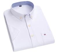 Adhdyuud Chemise décontractée à manches courtes en coton Oxford rayée pour homme, D513 603White Chemise, 6X-Large