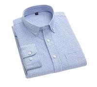 Adhdyuud, Chemise pour homme en 100% coton Oxford, printanière, décontractée, pour le bureau, coupe régulière, à manches longues, 5X-Large