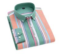 Adhdyuud, Chemise pour homme en 100% coton Oxford, printanière, décontractée, pour le bureau, coupe régulière, à manches longues, 5X-Large