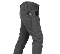 Adhdyuud Ensemble tactique pour homme en soft shell militaire avec multi-poches, vestes à capuche + pantalons cargo en molleton 2 pièces, Pantalon gris., XL