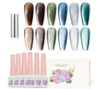 ADHERE 12ml Lot de 6 vernis à ongles UV scintillants Vernis Semi Permanent Magnétique Brillant Vernis à ongles UV Motif œil de chat Vernis à ongles gel UV avec aimant
