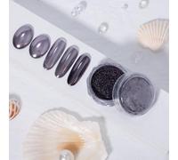 ADHERE Pearl Series Magic Poudre à ongles chromée, finition métallique hyper-réfléchissante, brillance miroir 10 secondes pour gel/bricolage/ongles à presser 0,7 g (flamme obsidienne)