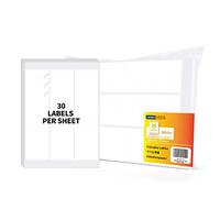 ADHES 100 Feuilles, 30 étiquettes Par Feuille (25.4mm*65.9mm) Papier étiquettes Autocollantes Imprimable Blanc, éTanche étiquettes Thermiques, Compatibles Avec Rollo, Zebra, Inscriptible Autocollants