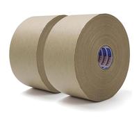 Adhes 2 Rouleaux Adhésif de Ruban Adhésif Activé Par l'eau, 50mm x 50m Ruban d'emballage en Papier Kraft brun pour emballage robuste ruban de transport écologique mobile