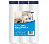 ADHES 3 Roll Film De Masquage Bleu Avec Ruban De Masquage, Bâche De Protection En Plastique Pour Peinture, 2600mm X 27m