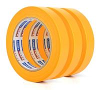 ADHES 3 Ruban Masquage Peinture, 19mm x 50m Orange Adhésif sans laisser de résidus. Ruban De Peinture RéSistant Aux Hautes TempéRatures Masquage, Finition Automobile