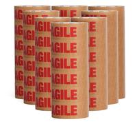 ADHES 48 rouleau Ruban Adhésif Fragile 50mm X 50m pour boîtes ruban Kraft brun entièrement recyclable pour un emballage en papier écologique robuste pour les déménagements et les objets fragiles