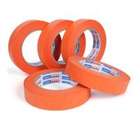 ADHES 5 Rouleaux Ruban De Masquage Peinture 24MM X 50M Orange Multi Surfaces Ruban AdhéSif à Usage GéNéRal Pour La Protection Des Surfaces Lors De Travaux De DéCoration