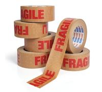 ADHES 6 Rouleau de ruban adhésif en papier kraft imprimé, 50mm x 50m écologique entièrement recyclable ruban adhésif Ruban Kraft imprimé pour emballage