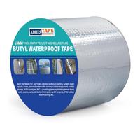 ADHES Adhésif En Aluminium Butyle étanche, Caoutchouc Puissant 100mm x 5m, épaisseur De 1,5 mm, Idéal Pour Les Pertes De Toit, Les Fissures Superficielles