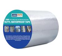 ADHES Adhésif En Aluminium Butyle étanche, Caoutchouc Puissant 150mm x 5m, épaisseur De 1,5 mm, Idéal Pour Les Pertes De Toit, Les Fissures Superficielles
