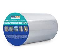 ADHES Adhésif En Aluminium Butyle étanche, Caoutchouc Puissant 200mm x 5m, épaisseur De 1,5 mm, Idéal Pour Les Pertes De Toit, Les Fissures Superficielles