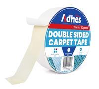 ADHES - Bande de tapis double face extra forte - 50 mm x 27 m x 1 rouleau - Antidérapant - Amovible et sans résidus - Pour sols en bois dur - Pour Area Rugs - Blanc