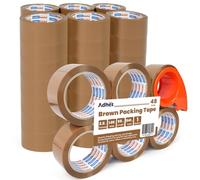 Adhes Brown ruban d'emballage avec distributeur 2.6mil 48mm x 50m 48 rouleaux de ruban d'expédition brun robuste ruban adhésif fort pour boîtes et colis