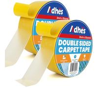 ADHES Jaune Ruban de Tapis Double Face Heavy Duty, Amovible, Aucun Résidu Anti - 50 mm x 27 m x 2 rouleau Dérapant Tapis Clip Pour Planchers de Bois Franc