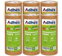 ADHES Kraft ruban adhésif 2 "x 60 Yards x 36 rouleaux, ruban d'emballage en papier biodégradable, ruban de transport brun écrit et non couché pour le transport, le déplacement et l'étanchéité