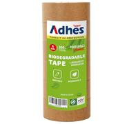 ADHES Kraft ruban adhésif 2 "x 60 Yards x 6 rouleaux, ruban d'emballage en papier biodégradable, ruban de transport brun écrit et non couché pour le transport, le déplacement et l'étanchéité