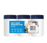 ADHES - Lot de 3 rouleaux de film de protection avec ruban adhésif, pour peintre, protection contre la poussière, protection des meubles, 600 mm x 27 m, bleu