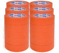 ADHES Lot de 30 rouleaux de ruban de masquage automobile multi-surfaces résistant aux UV sans résidus pour intérieur et extérieur, arts, artisanat, bricolage, étiquetage orange 3,1 cm x 40,7 m
