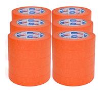 ADHES Lot de 30 rouleaux de ruban de masquage automobile résistant aux UV sans résidus pour intérieur et extérieur, arts, artisanat, bricolage, étiquetage - Orange - 2,4 cm x 49,7 m