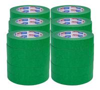 ADHES Lot de 30 rouleaux de ruban de masquage multi-surfaces résistant aux UV sans résidus pour intérieur et extérieur, arts, artisanat, bricolage, étiquetage - Vert - 2,4 cm x 49,7 m