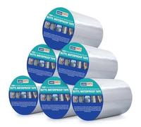 ADHES Lot de 6 rouleaux de ruban adhésif butyle étanche en feuille d'aluminium avec caoutchouc solide 200 mm x 5 m Épaisseur 1,5 mm pour fuites de toit, fissures de surface, écart de rebord de fenêtre