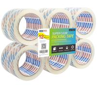 ADHES Rouleaux De Ruban adhésif d'emballage Transparent Pour l'emballage, en mouvement, l'emballage, d'étanchéité,B468B,Lot De 12,48mm x 55m
