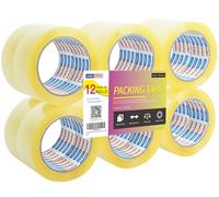 ADHES Rouleaux De Ruban adhésif d'emballage Transparent Pour l'emballage, en mouvement, l'emballage, d'étanchéité,B165,Lot De 12,48mm x 50m