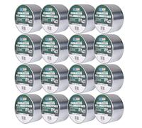 ADHES Ruban adhésif aluminium renforcé ruban haute temperature ruban de réparation, Résister à 80°C à 100°C, pour la réparation, l'isolation, l'étanchéité et la protection,75mm x 50m,16rouleaux